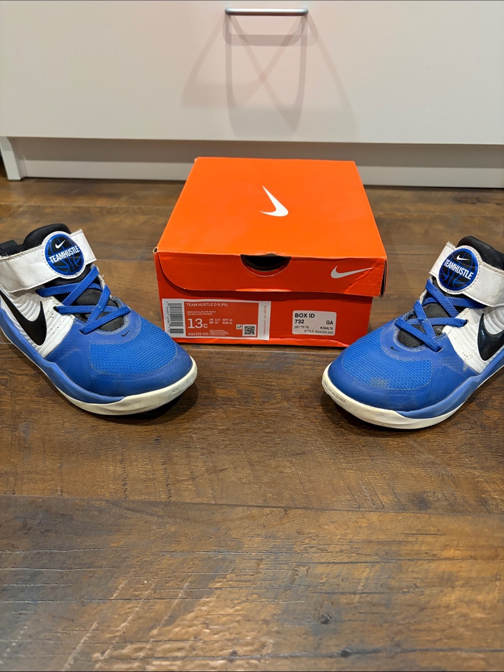 Nike Kids Blue and White High-Top Sneakers